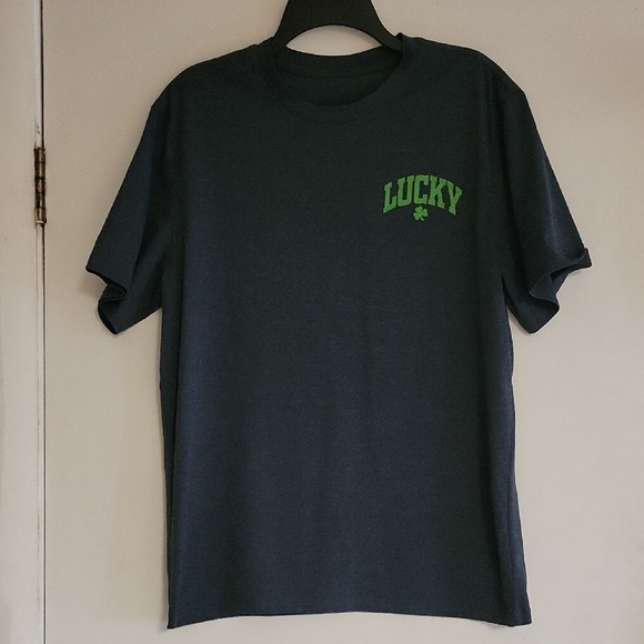 Blue and Green "Lucky"  Short Sleeve Tee - Picture 1 of 2